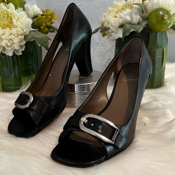 Circa Joan & David Career Peep Toe Cut Out High Heeled Pumps 5.5 - Picture 10 of 14